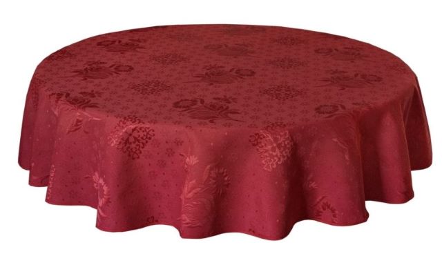 Round Jacquard Tablecloth (sunflowers. bordeaux) - Click Image to Close